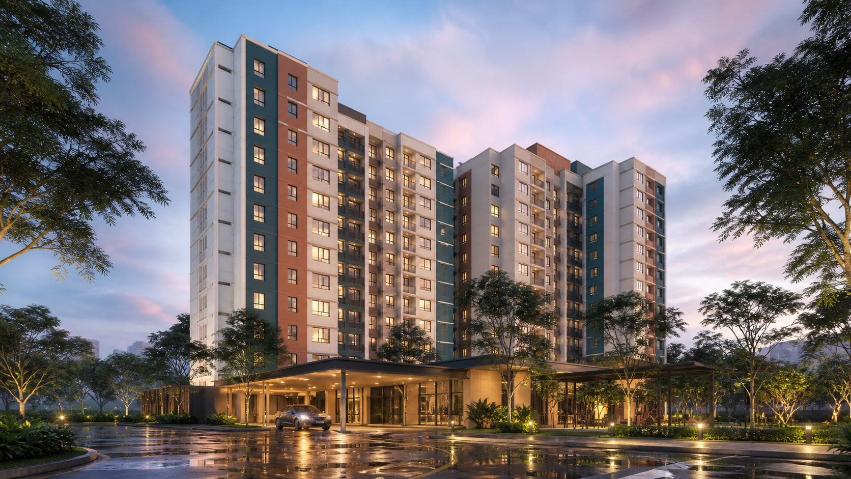 Residensi Begonia — U9 — Ilustrasi AI — bukan gambaran sebenar projek.