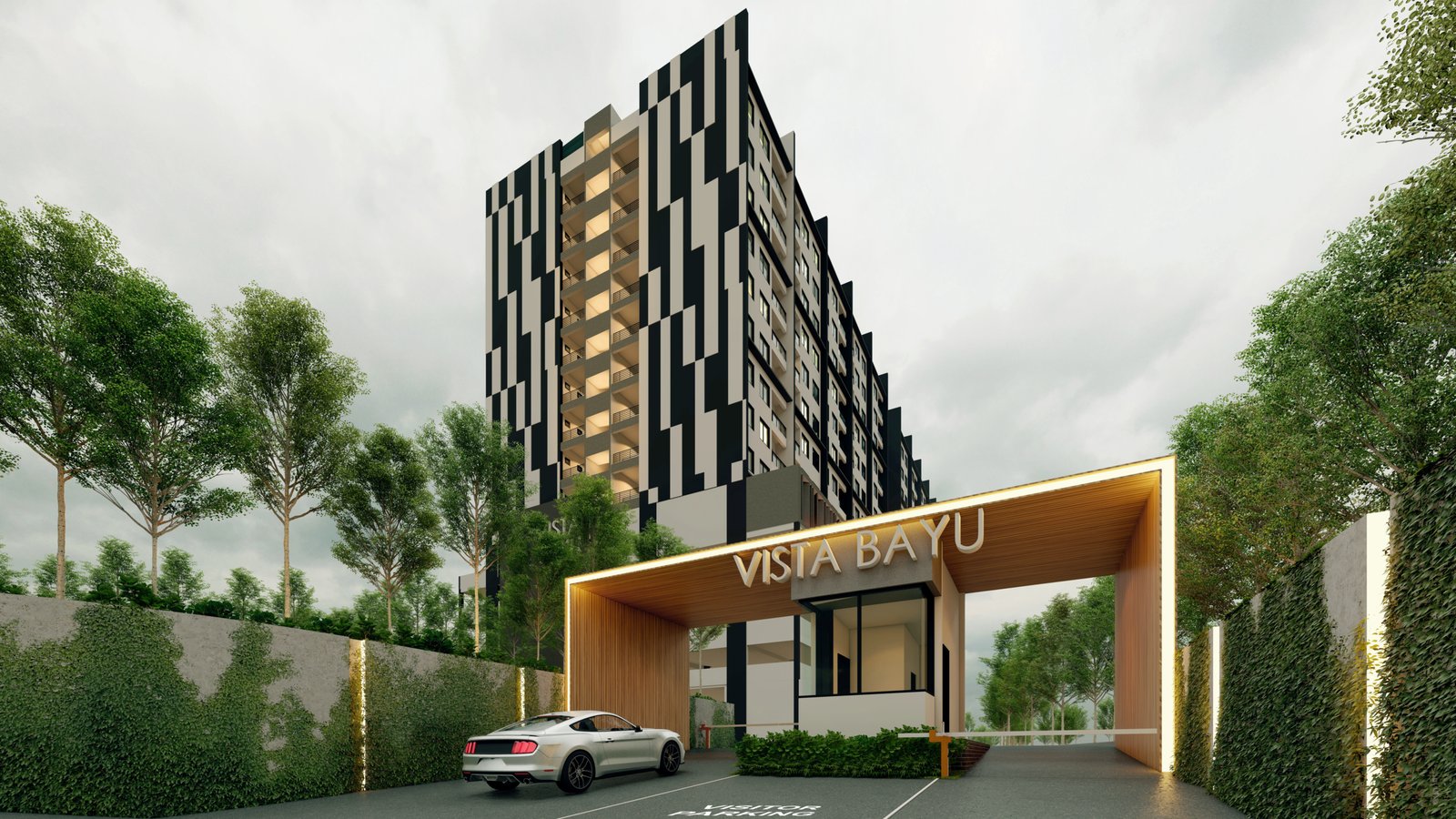 Gambaran artis menara dan pintu masuk Vista Bayu Sungai Ramal, Kajang