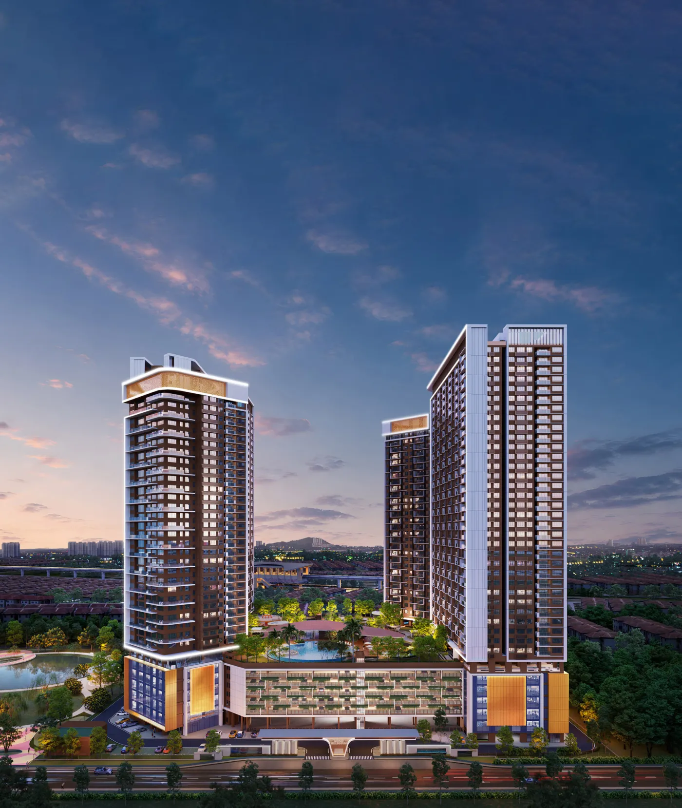 Gambaran artis menara Xanadu Millennium Puchong daripada laman projek