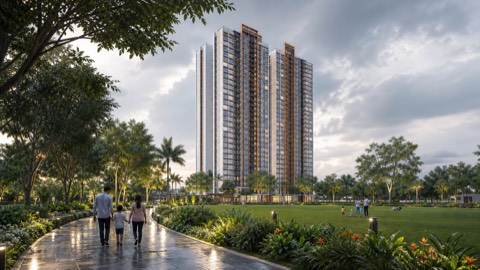Aman Residensi — Bukit Raja — ilustrasi AI, bukan gambaran sebenar projek