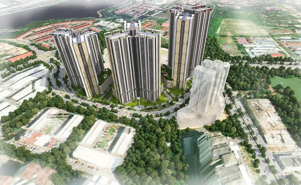 Lakaran artis pandangan udara Residensi Aman Madani