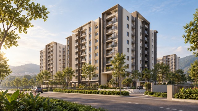 Residensi Cemerlang — Bangi — Ilustrasi AI — bukan gambaran sebenar projek
