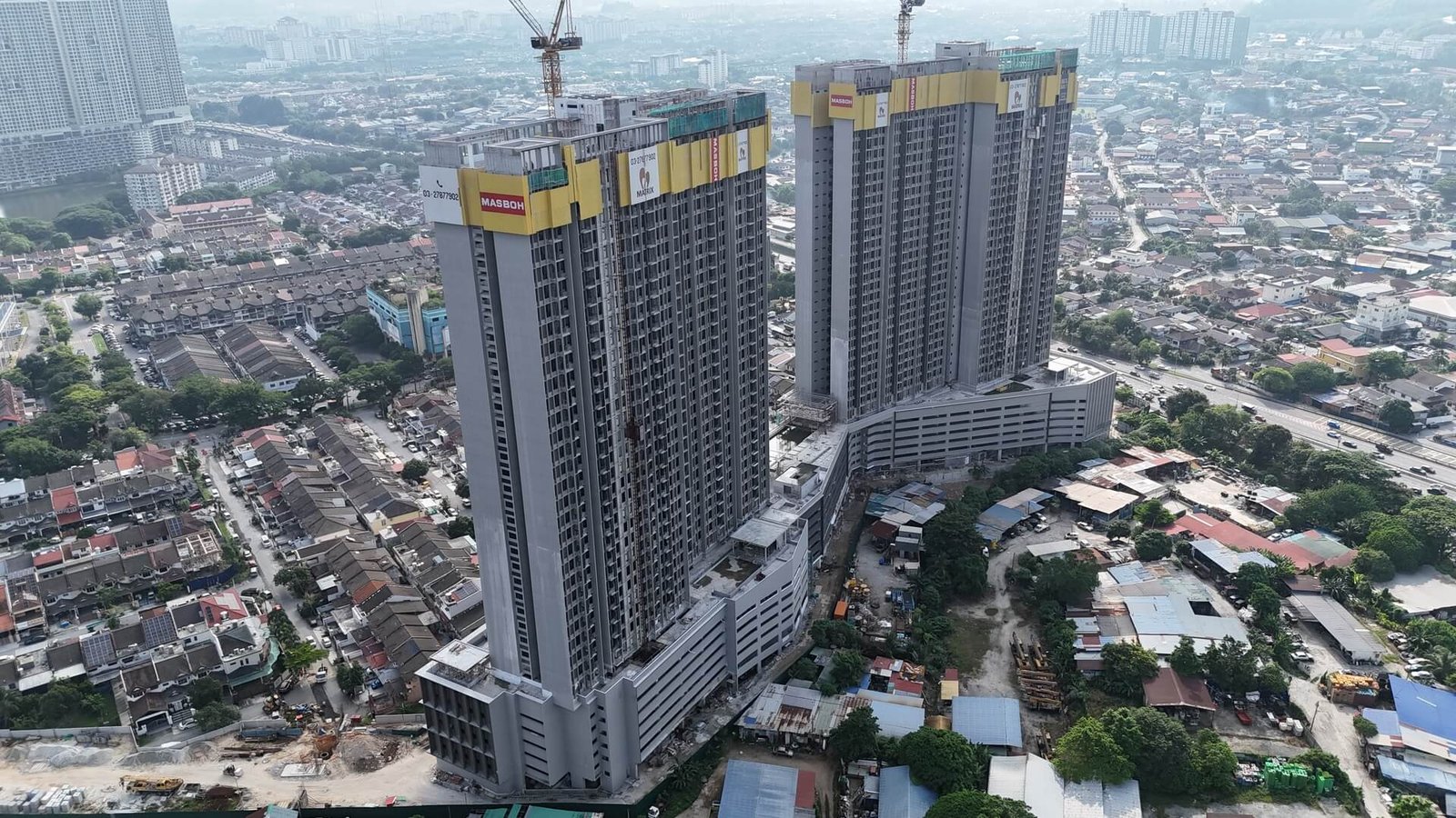 Kemajuan pembinaan Levia Residence pada Julai 2026, foto rasmi Matrix Concepts