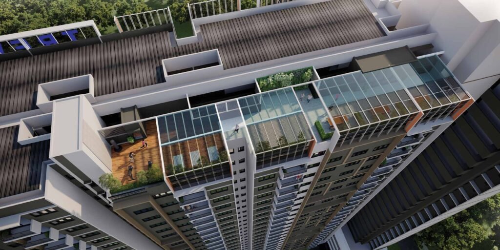 Ilustrasi pemaju Desa Tiara · Sky deck
