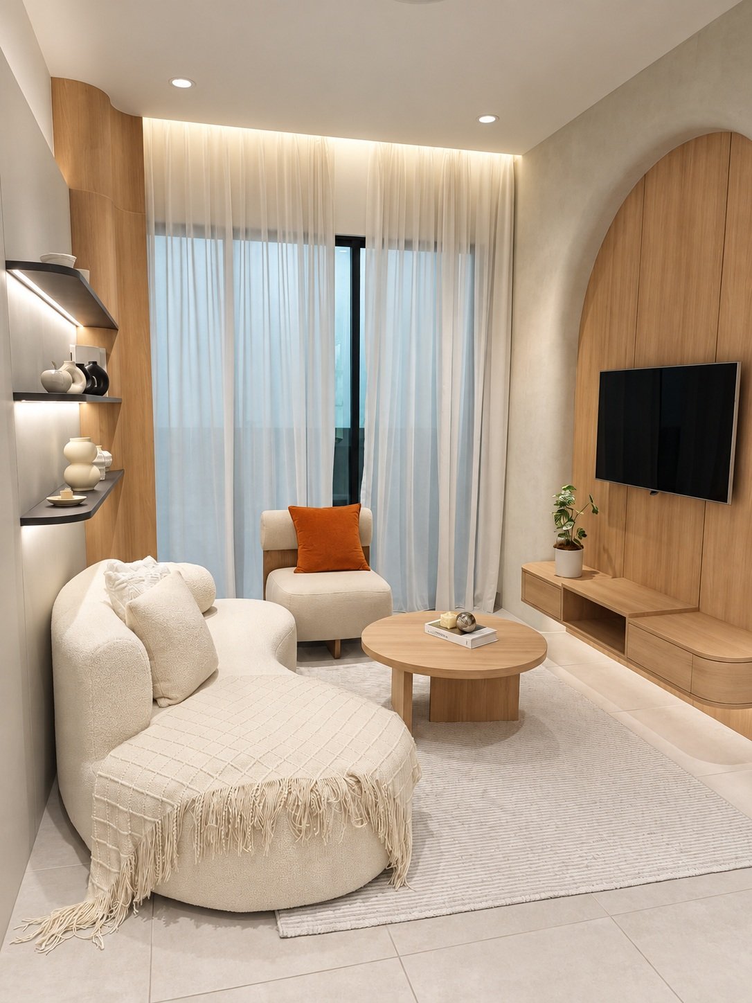 Ruang tamu rumah contoh D’Parc Residence