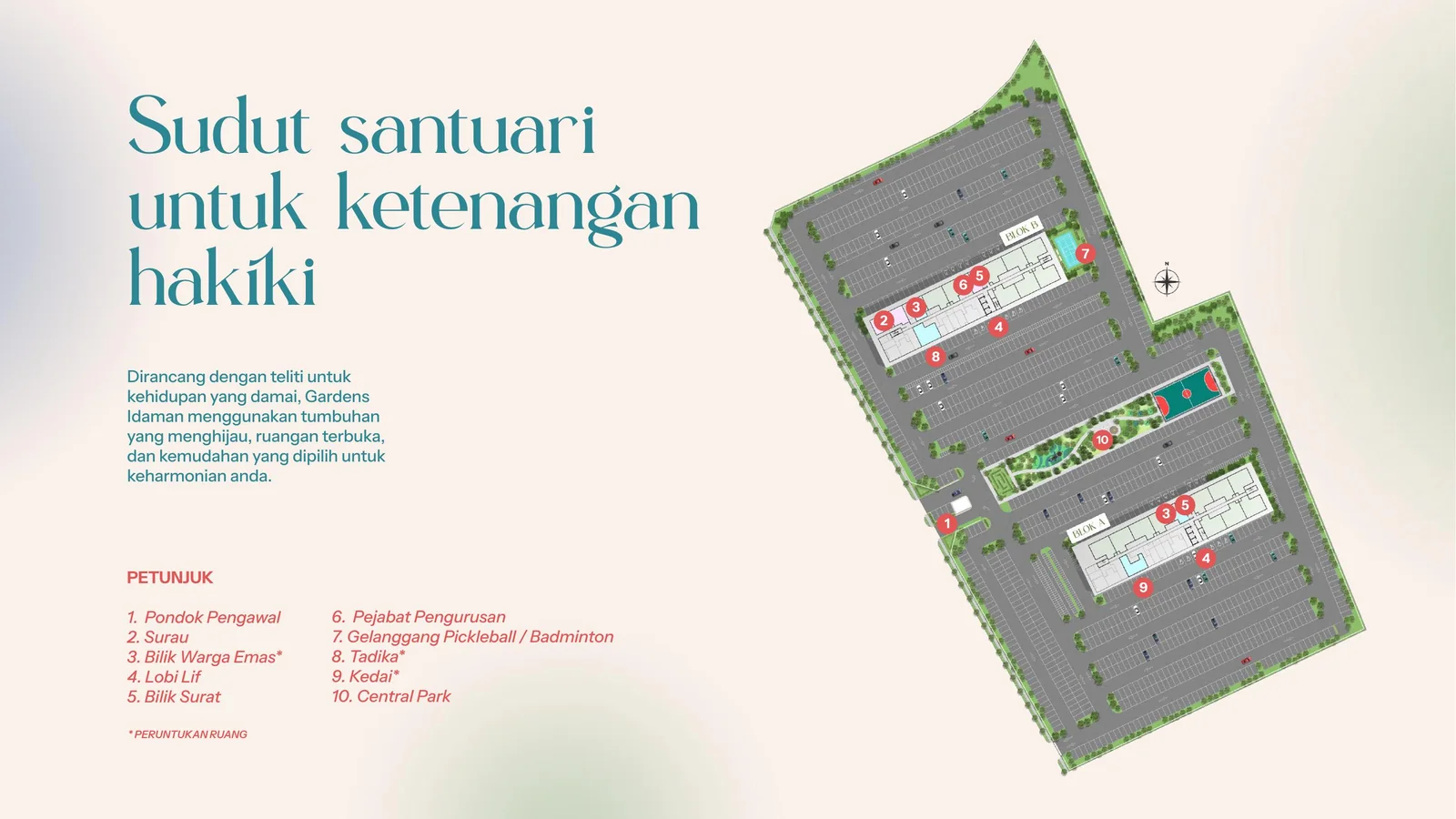 Pelan susun atur kemudahan Gardens Idaman Kundang Rawang