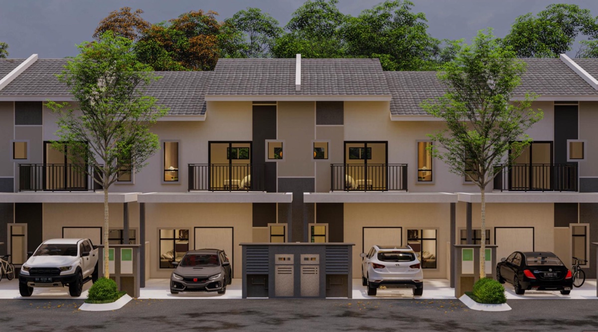 Taman Kebun Setawar — Shah Alam — lakaran artis rumah teres dua tingkat