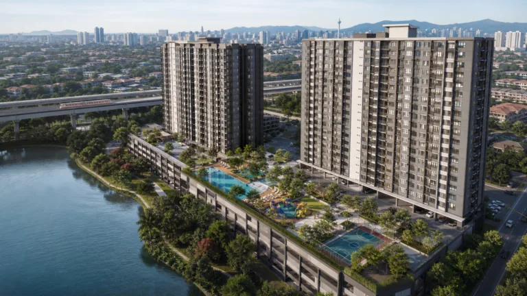 Residensi Tepian Tasik — Sungai Besi — Ilustrasi AI — bukan gambaran sebenar projek