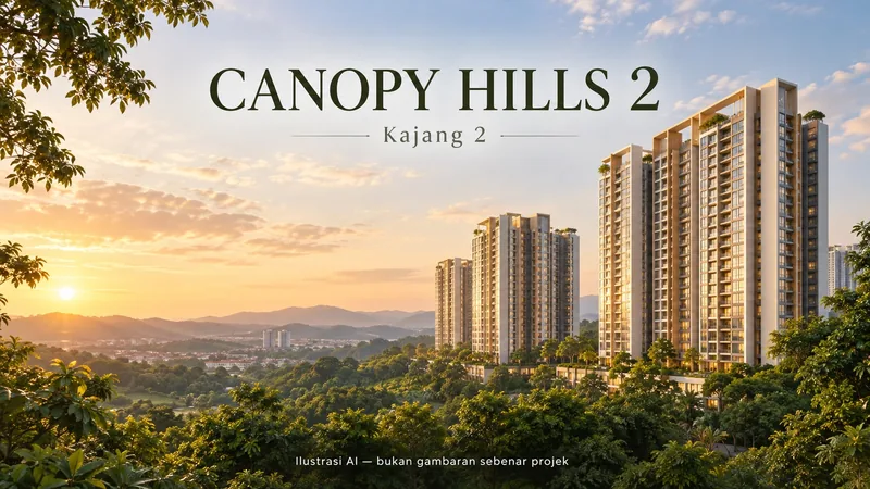 Canopy Hills 2 — Kajang 2 — Ilustrasi AI — bukan gambaran sebenar projek