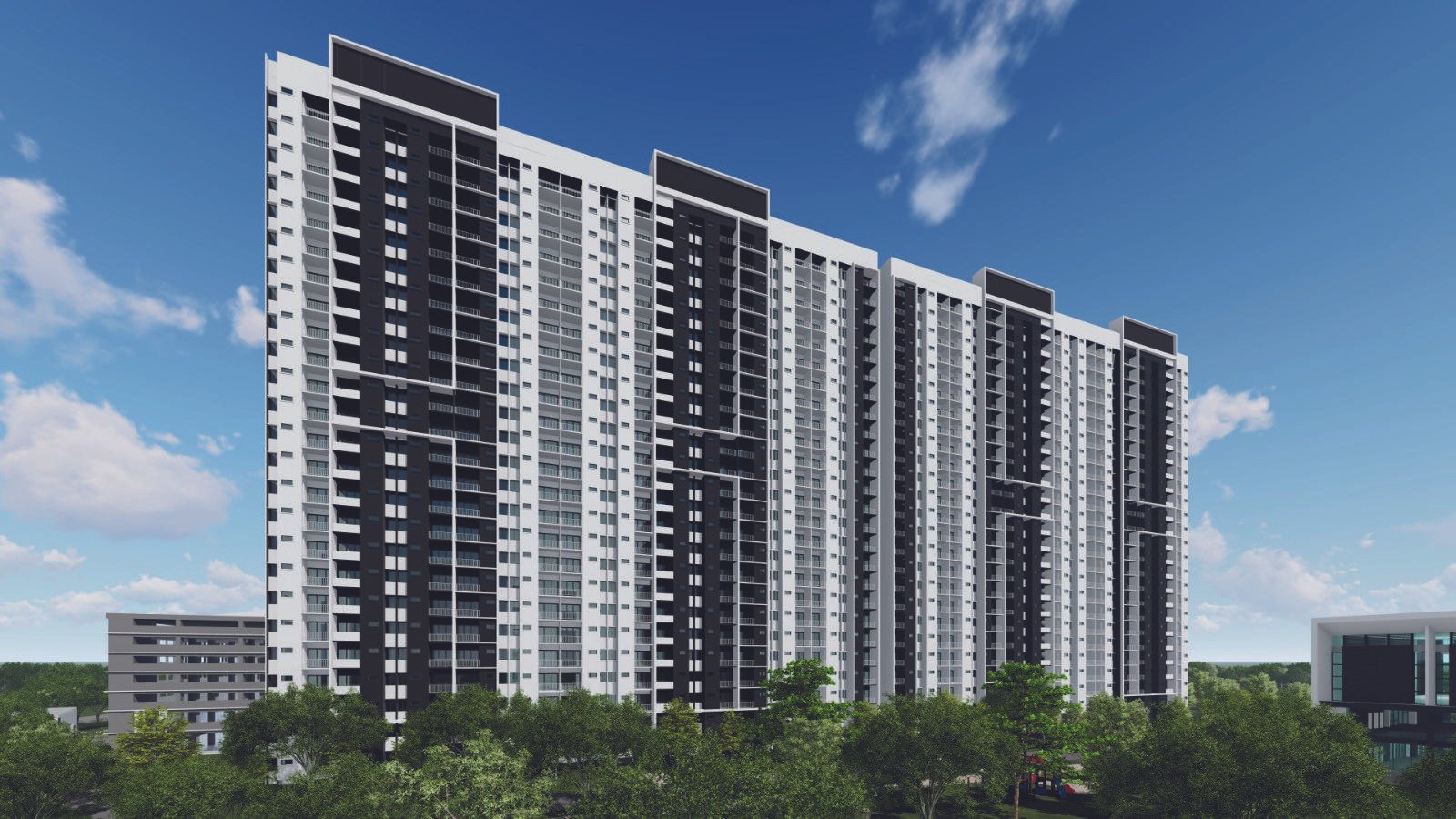RSKU Residensi Ilham — Cyberjaya — Gambaran artis daripada bahan projek · bukan foto sebenar