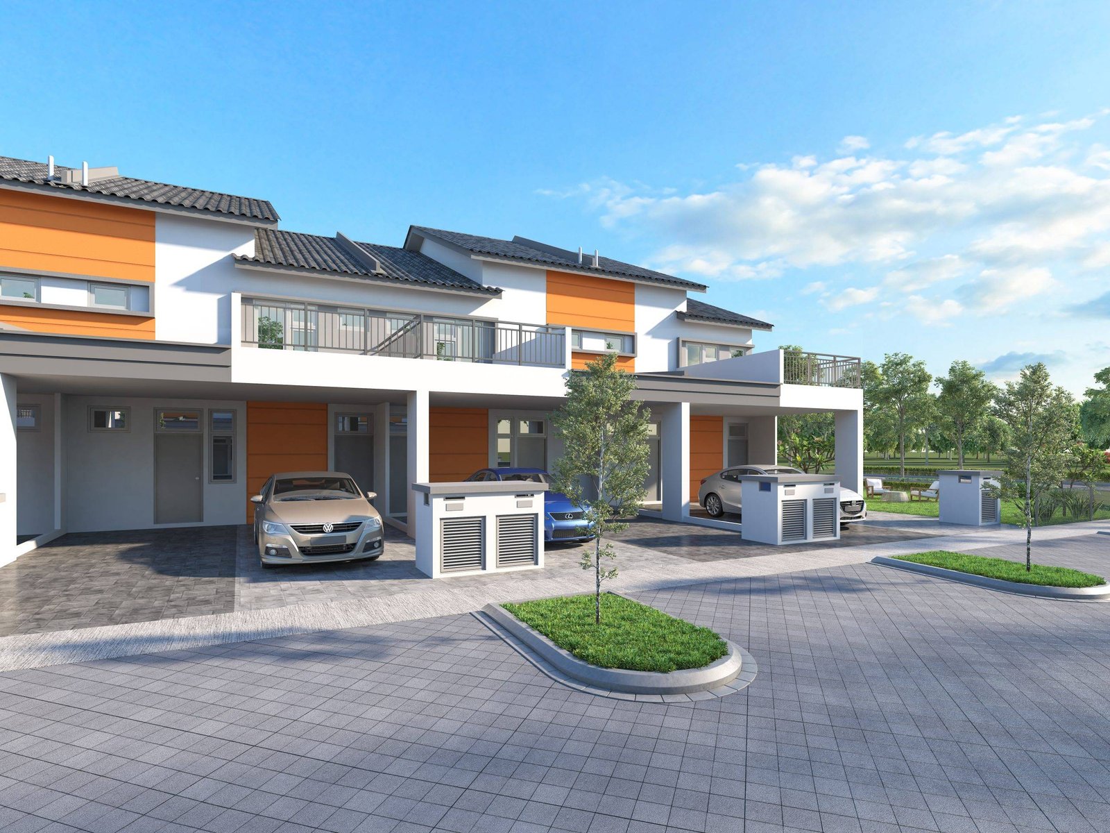 Kita Bestari — Cybersouth — Lakaran artis rasmi townhouse Kita Bestari · bukan foto sebenar