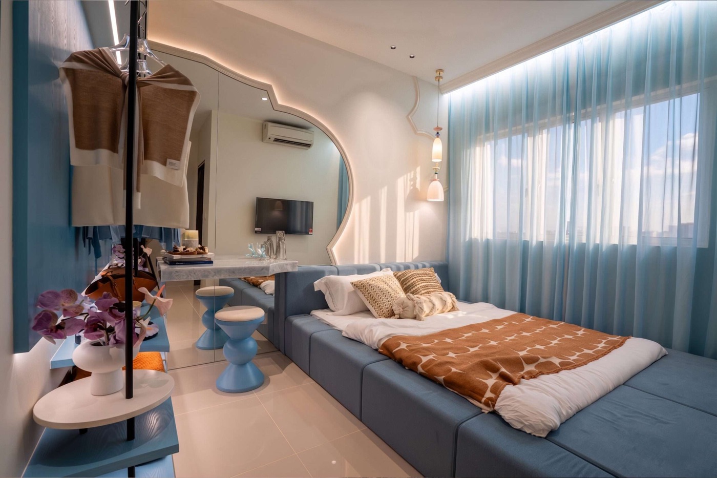 Foto bilik tidur 1 unit Jenis B yang dihias