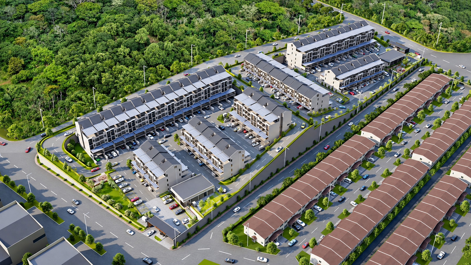 Gambaran udara susun atur pembangunan Residensi Lestari 1 Balakong