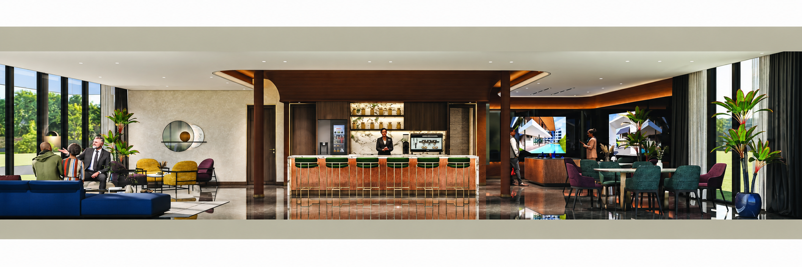 Gambaran artis clubhouse dan kolam Residensi Lestari 1