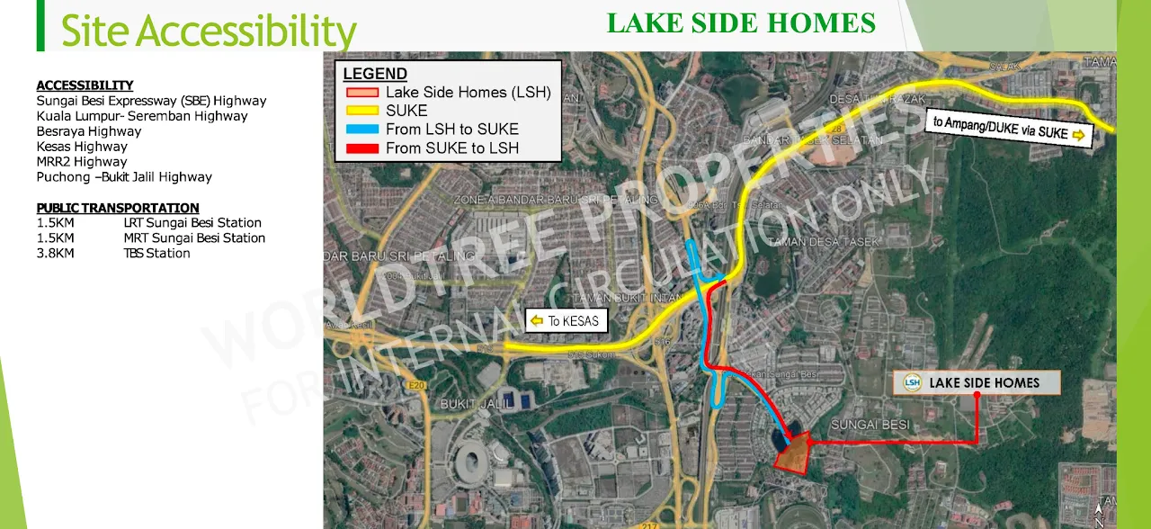 Peta akses Lake Side Homes Tepian Tasik