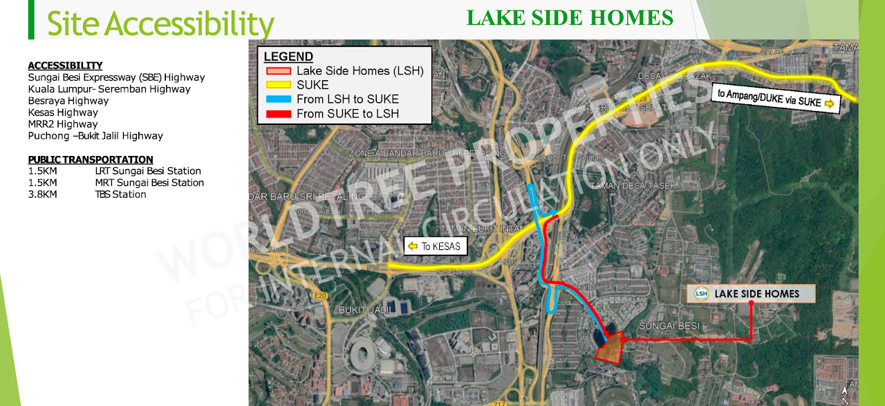 Peta akses Lake Side Homes Tepian Tasik