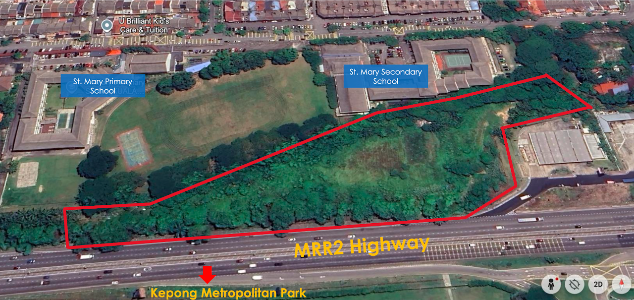 Peta tapak Vista Kepong berhampiran MRR2