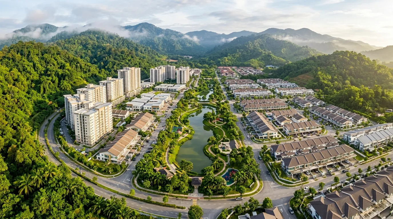 Pemandangan perbandaran moden Rumah Selangorku dan rumah teres di Rawang, Gombak dan Hulu Selangor (Gambar hiasan dijana AI)