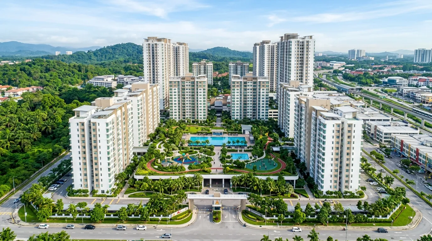 Pemandangan pangsapuri moden mampu milik bagi inisiatif Rumah Pertamaku Selangor 2027 (Gambar hiasan dijana AI)