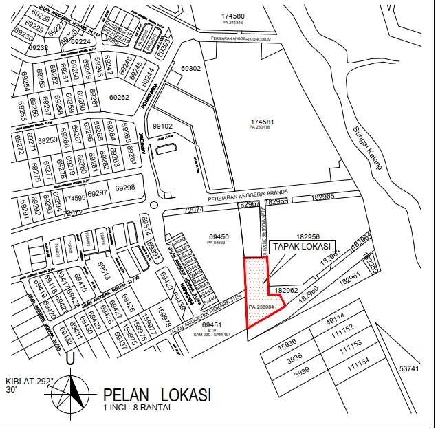 Pelan lokasi tapak Residensi Lestari Fasa 2 di Kota Kemuning